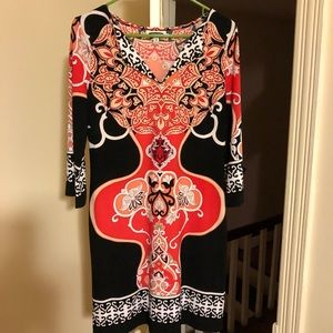 Red, Black White Stylish Dress